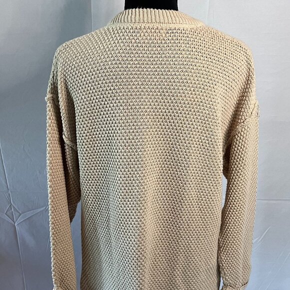 Pink Lily Button Sweater top Taupe Beige Small - 0331 - Picture 3 of 4